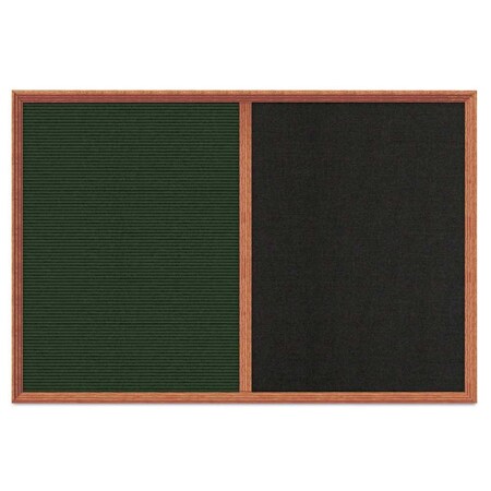 United Visual Products Enclosed Corkboard, 1 Door, 48"x36", 4" Fra UV3423-BLACK-CLOUD